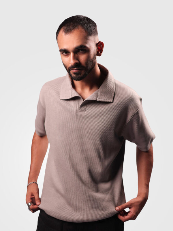 Grey Textured Polo