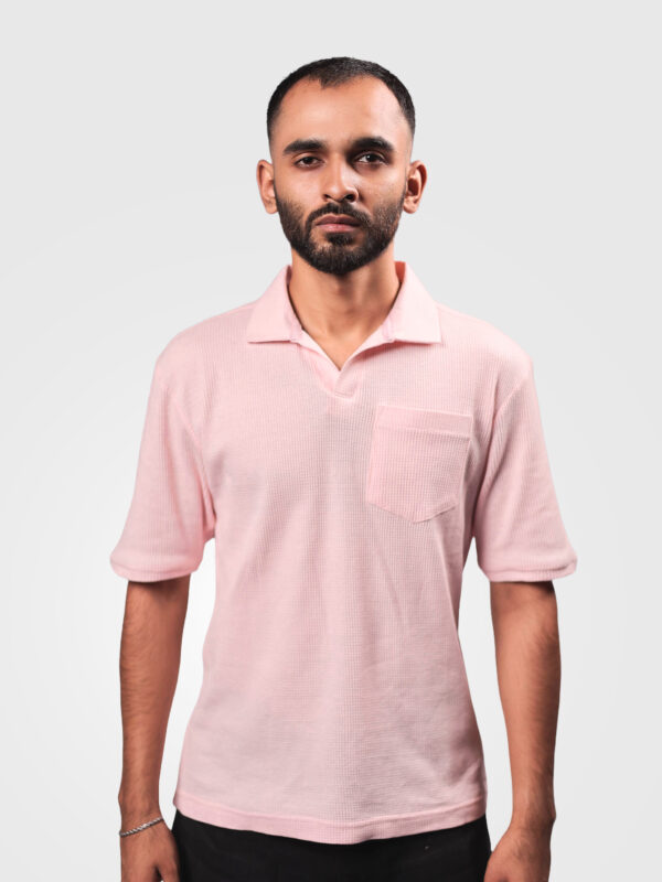 Pink V-Neck Polo