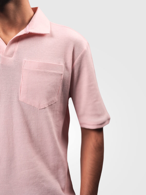 Pink V-Neck Polo