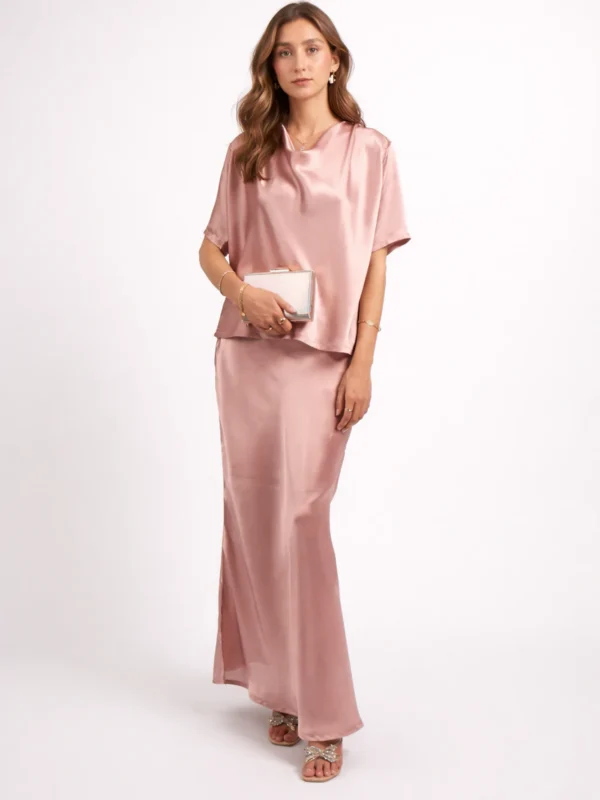 Blush Satin Co-Ord Set