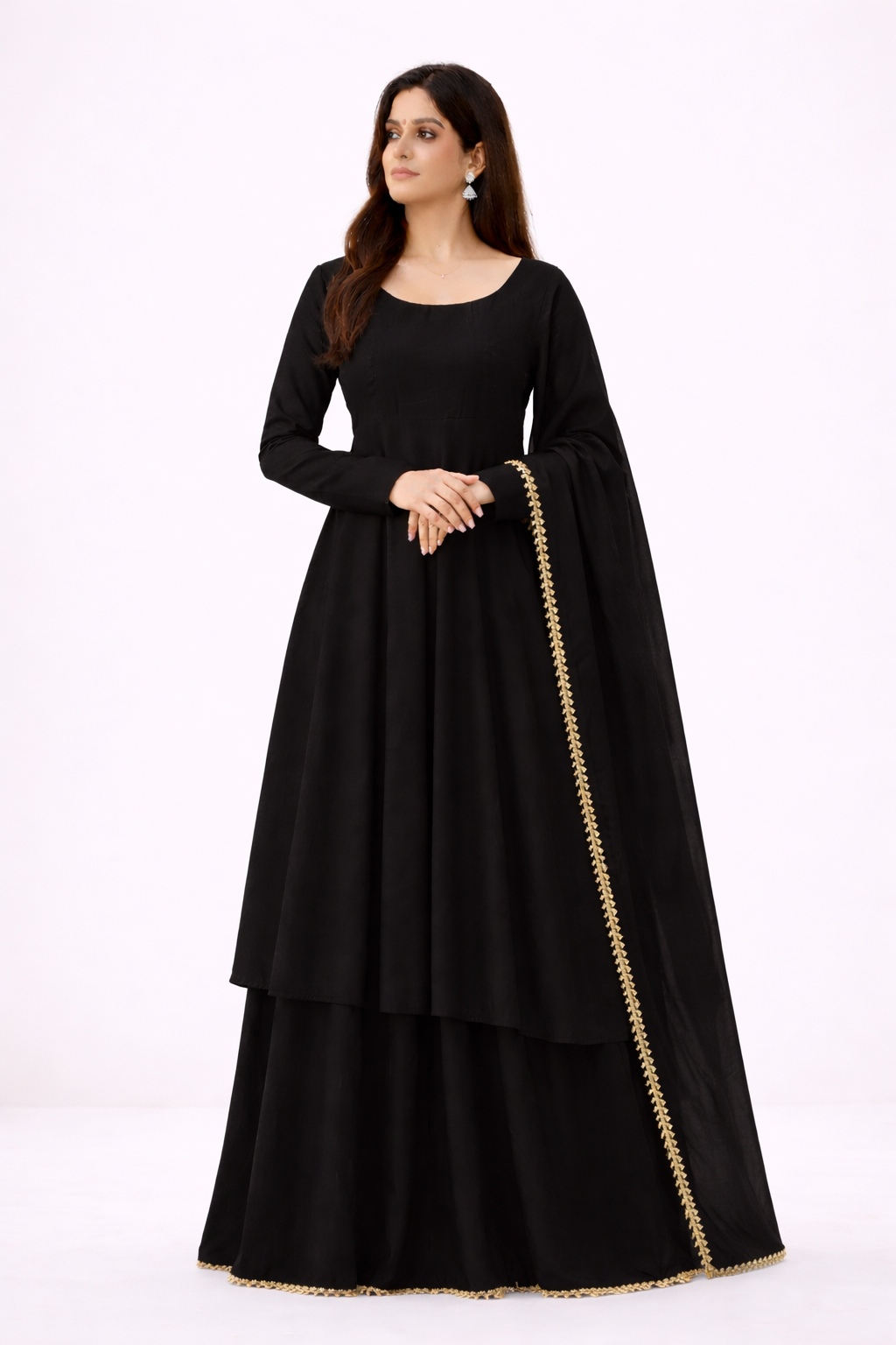 Zarmina Black – Elegant Anarkali Set
