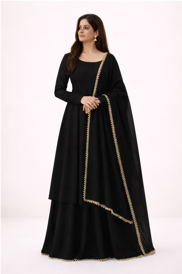 Zarmina Black – Elegant Anarkali Set